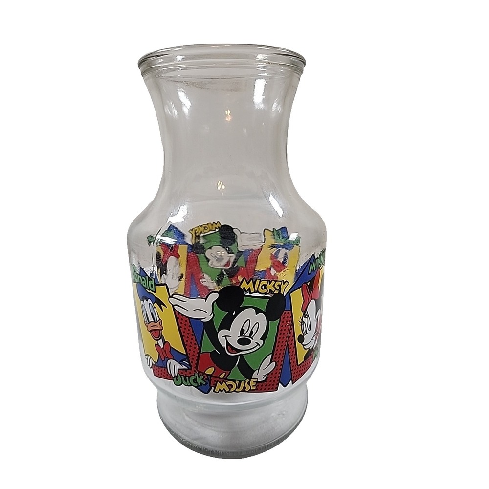 Disney Mickey Mouse Donald Duck Minnie Mouse Vase Orange Juice‎ PitcherUSA